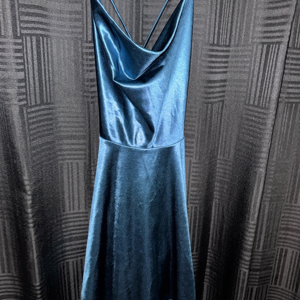 Elegant Blue Satin Dress